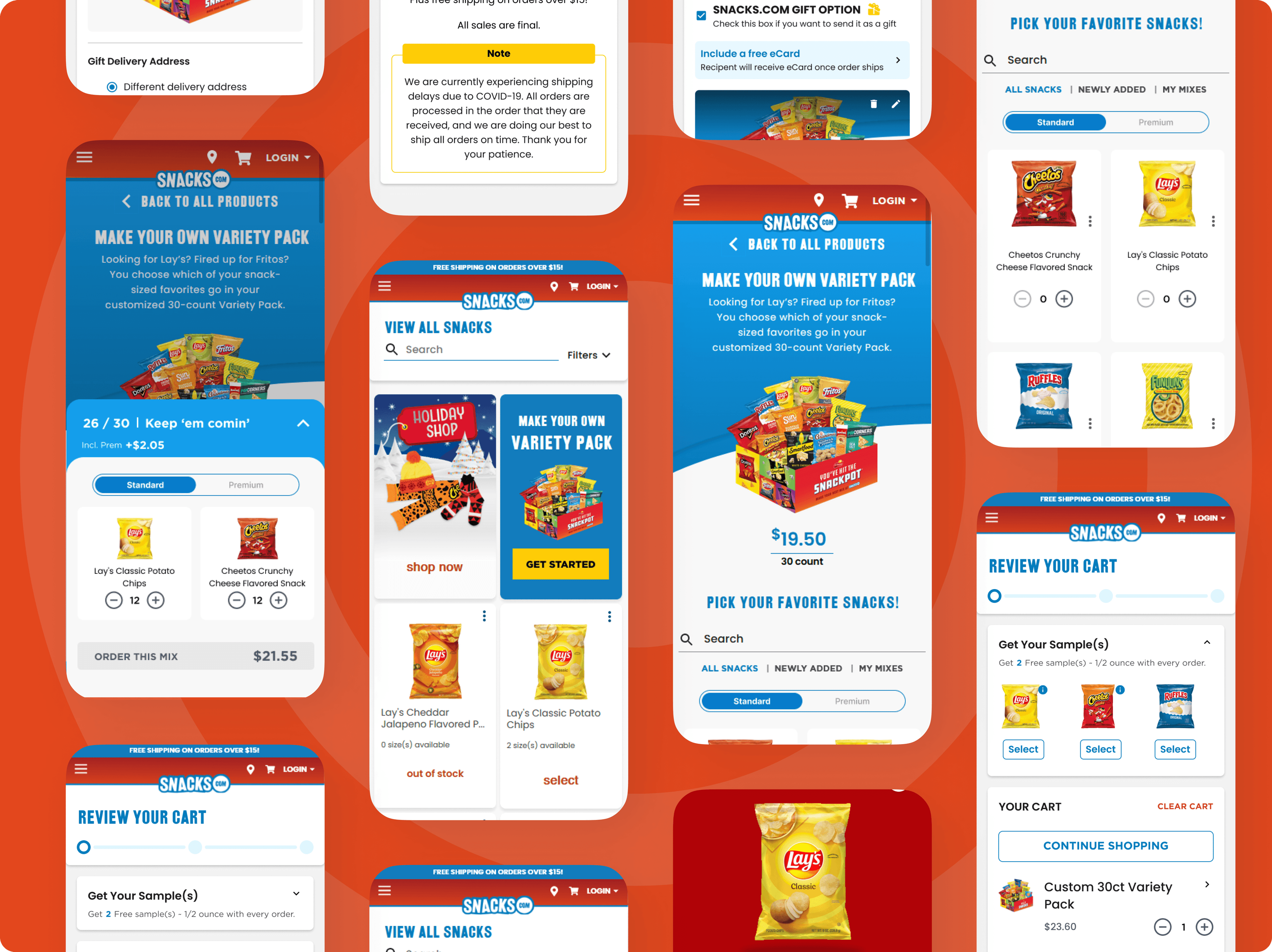 Snacks - Mobile Mockup Images