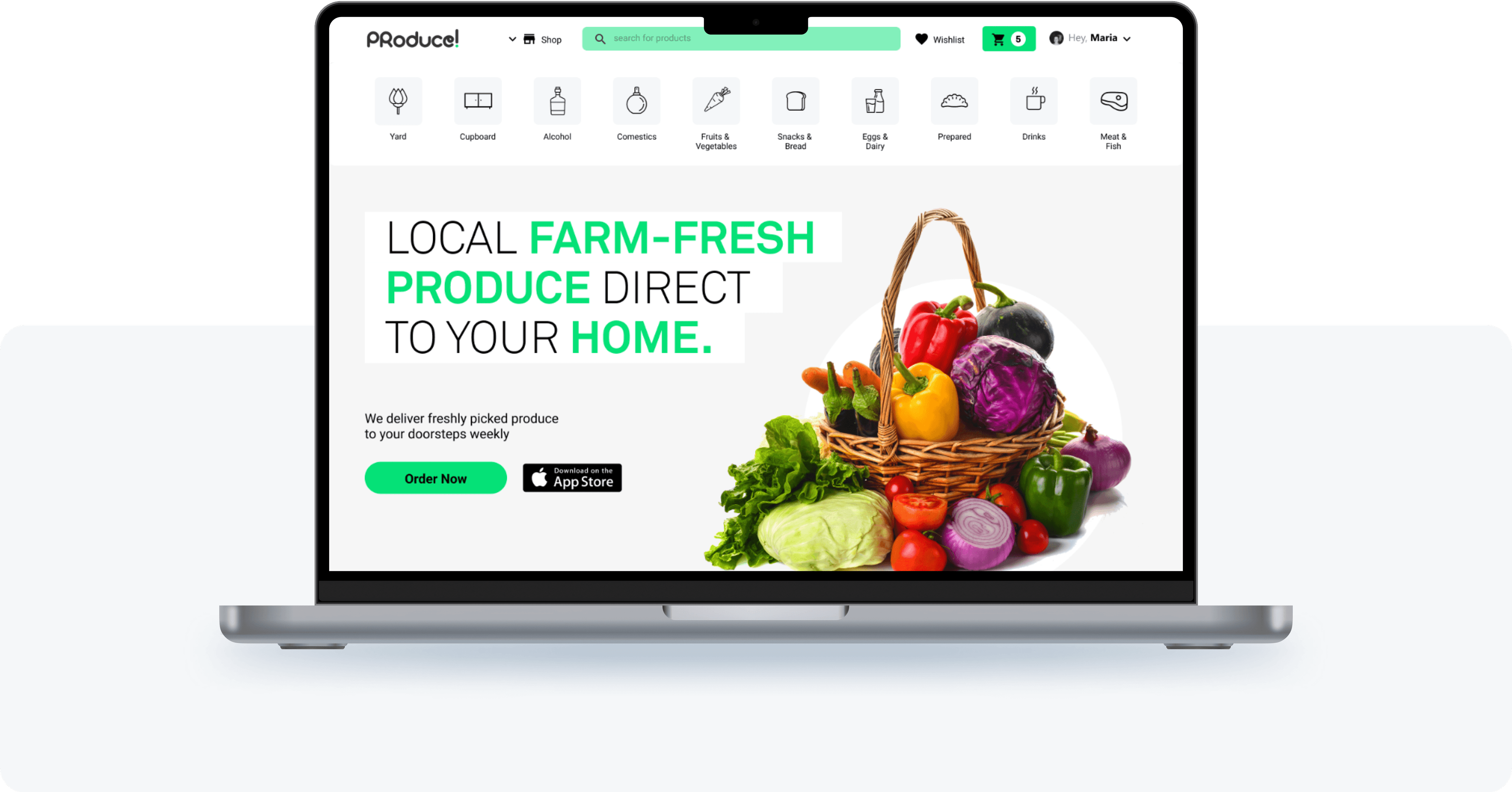 Produce - Website's Laptop Widget Image