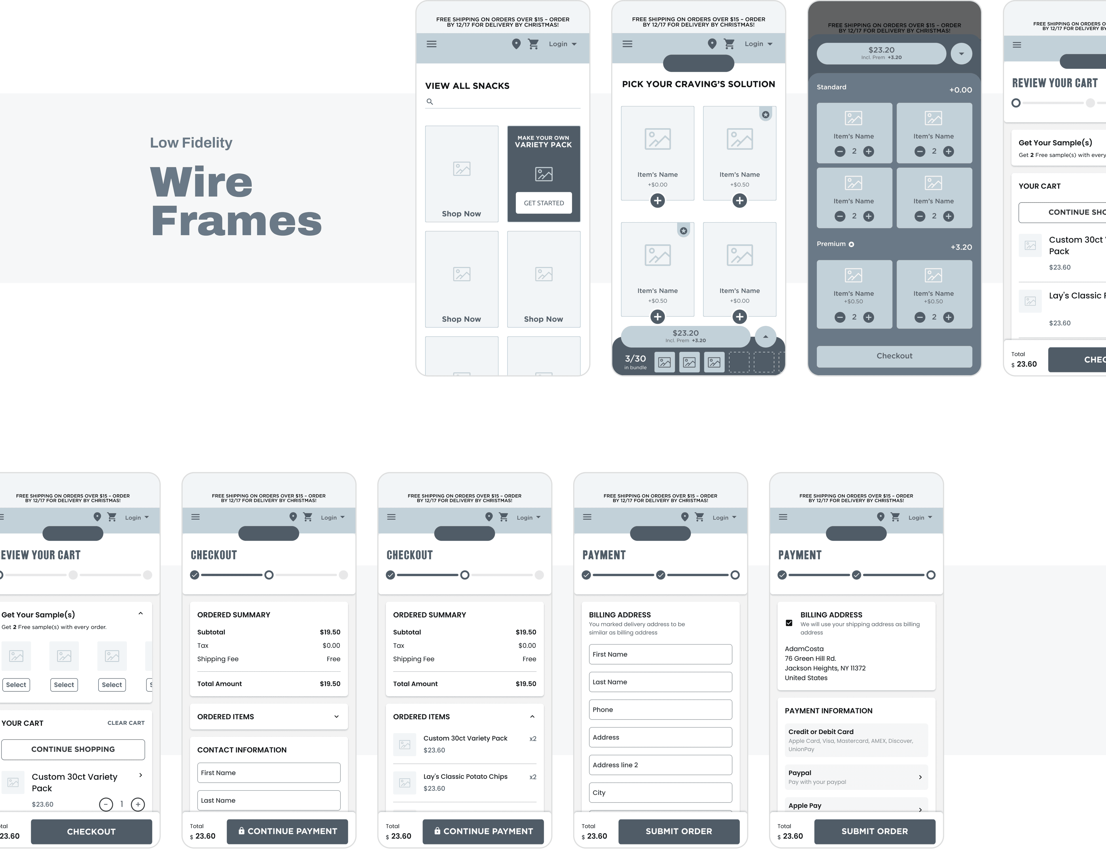 Snacks - Wireframe Image